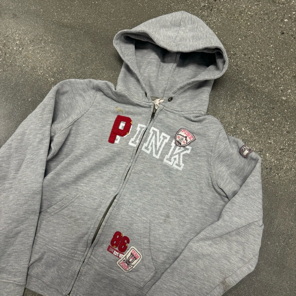Pink Victorias Secret Y2K 2000s full zip hoodie size Large
